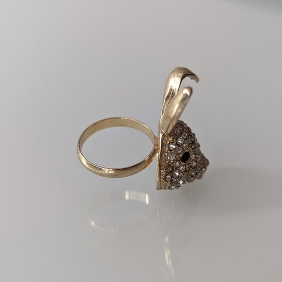 Rabbit Rhinestone Ring Size 7 - Picture 2 of 3